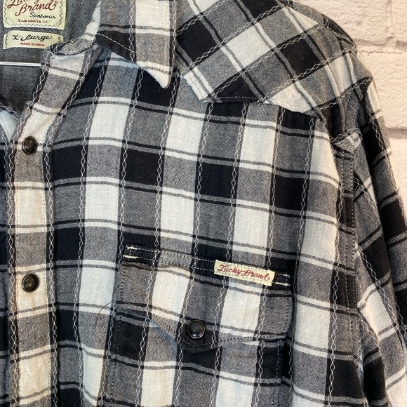 Lucky Brand Buffalo Check Taylor Swift Snake Embroidery Western Button Down XL - Picture 7 of 8